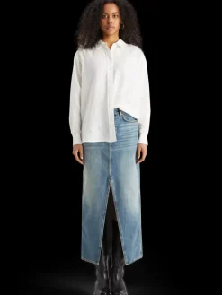 Best Scotch & Soda Long vintage washed denim skirt with front split FriscoNights
