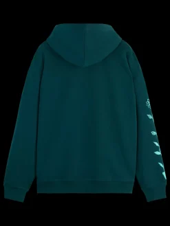 Hot Scotch & Soda LOOSE FIT ARTWORK HOODIE CypressGreen