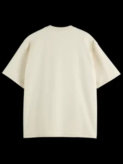 Online Scotch & Soda Loose fit front printed artwork t-shirt Parchment