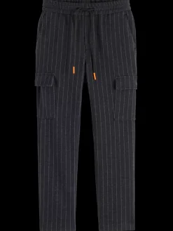 Sale Scotch & Soda LOOSE TAPERED KNITTED CARGO CharcoalStripe