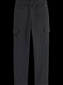 Sale Scotch & Soda LOOSE TAPERED KNITTED CARGO CharcoalStripe
