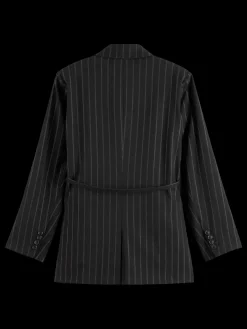 Best Scotch & Soda LUREX PINSTRIPE DB BLAZER LurexpinstripeEveningBlack