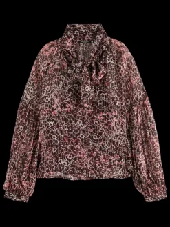 Hot Scotch & Soda LUREX TOP WITH BOW NECK
