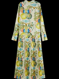 Clearance Scotch & Soda MAXI PLEATED DRESS EMBASSY OF THE FREE MIND PRINT EmbassyTreeAOP