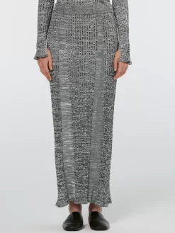 Discount Scotch & Soda Maxi ribbed knitted skirt Black