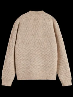 Outlet Scotch & Soda MELANGE BLOCKED CARDIGAN OatmealMelange