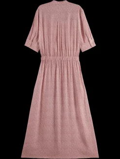 Best Scotch & Soda MIDI DRESS WITH BUTTON CLOSURE Coral