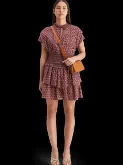 New Scotch & Soda Mini dress with smock GeoFlowerBordeaux