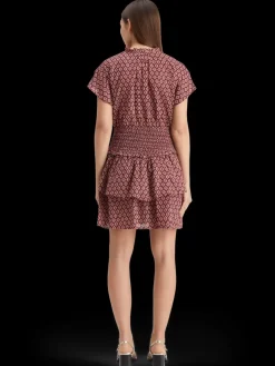 New Scotch & Soda Mini dress with smock GeoFlowerBordeaux