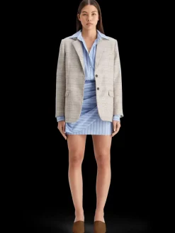 Outlet Scotch & Soda MINI POPLIN WRAP DRESS MysticBlueStripe