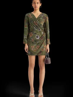 Sale Scotch & Soda Mini viscose jacquard wrap dress PoetryTapestryMilitary