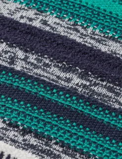 Discount Scotch & Soda MIXED YARNS STRIPES EXTRA DROPPED SHOULDER SWEATER NavyMultiStripe