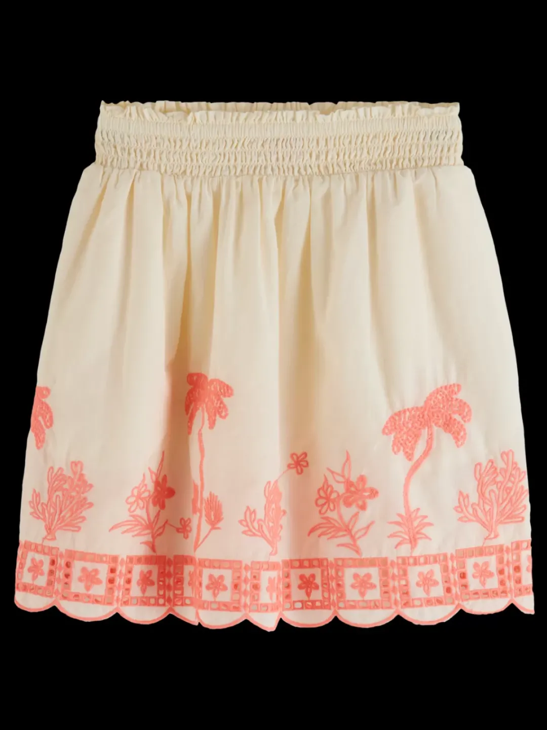 New Scotch & Soda Neon embroidered skirt Ecru