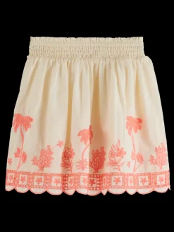 New Scotch & Soda Neon embroidered skirt Ecru
