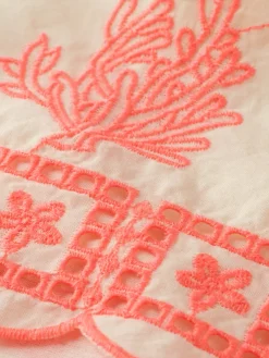 New Scotch & Soda Neon embroidered skirt Ecru