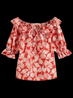 Best Scotch & Soda OFF SHOULDER TOP WITH RUFFLES