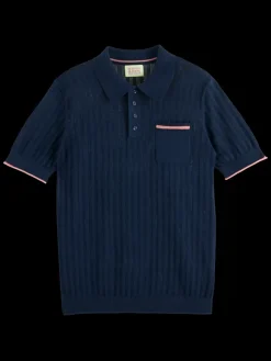 Clearance Scotch & Soda Openwork polo Navy