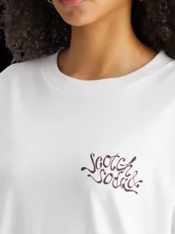 Discount Scotch & Soda Oversized fit t-shirt with front and back artwork White