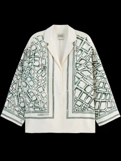 Online Scotch & Soda Oversized Placed Print Shirt NieuwAmsterdamCitySoftIce
