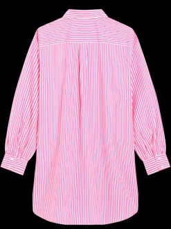 Fashion Scotch & Soda OVERSIZED POPLIN SHIRT IN FLUO PINK /WHITE STRIPE ComboS