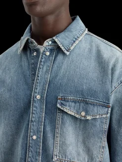 Outlet Scotch & Soda Oversized washed denim shirt - frisco nights FriscoNights