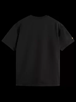 Fashion Scotch & Soda Palm tree embroidery t-shirt Black