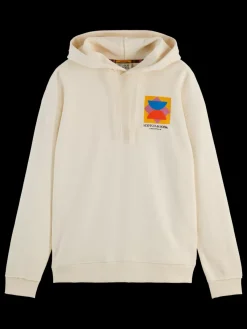 New Scotch & Soda PATCHWORK APPLIQUE ARTWORK HOODIE Swan
