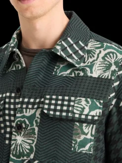 Outlet Scotch & Soda PATCHWORK JACQUARD OVERSHIRT SanFranciscoFlowerPatchwork