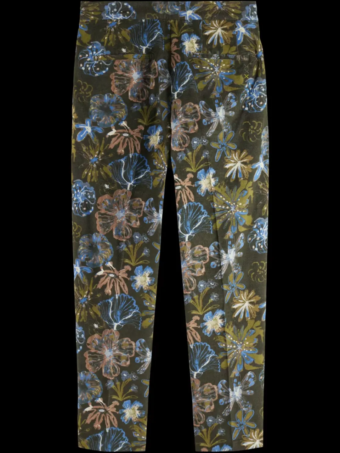Clearance Scotch & Soda Pleated loose tapered printed velvet jogger MilitaryNightFlower