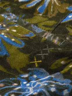 Clearance Scotch & Soda Pleated loose tapered printed velvet jogger MilitaryNightFlower