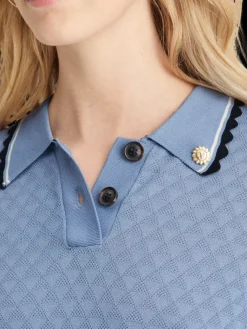 Clearance Scotch & Soda Pointelle collared knitted tee