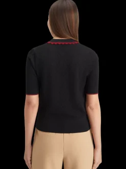 Clearance Scotch & Soda Pointelle collared knitted tee