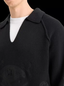 Sale Scotch & Soda POLO LONG SLEEVES  DROPPED SHOULDER SWEATER Black