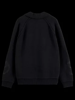 Sale Scotch & Soda POLO LONG SLEEVES  DROPPED SHOULDER SWEATER Black