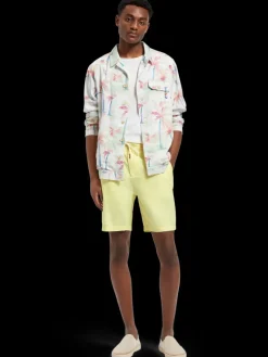 Outlet Scotch & Soda Printed tencel-hemp blouson PalmtreeHawaiiAOP