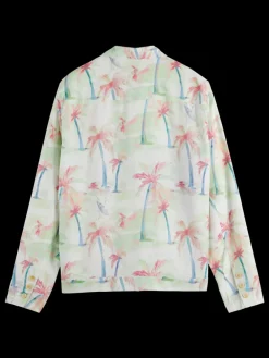 Outlet Scotch & Soda Printed tencel-hemp blouson PalmtreeHawaiiAOP