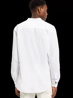 Discount Scotch & Soda Regular fit cotton linen shirt White