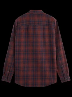 Online Scotch & Soda REGULAR FIT FLANNEL CHECK SHIRT BrownCheck