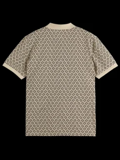 Outlet Scotch & Soda Regular fit mini all over print polo ParchmentGeoFlower