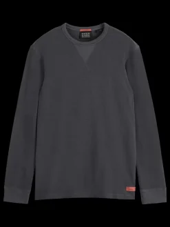 Outlet Scotch & Soda Regular fit waffle t-shirt ls