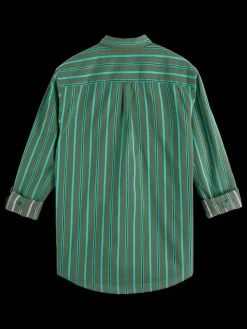 Outlet Scotch & Soda REGULAR FIT YARN DYE STRIPE SHIRT GreenStripe
