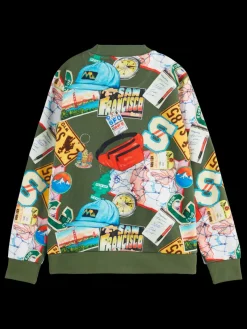 Fashion Scotch & Soda REGULAR-FIT ALLOVER PRINTED SWEATSHIRT SouvenirPrintColourful