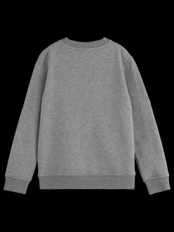 Online Scotch & Soda REGULAR-FIT ARTWORK CREWNECK DarkGreyMelange