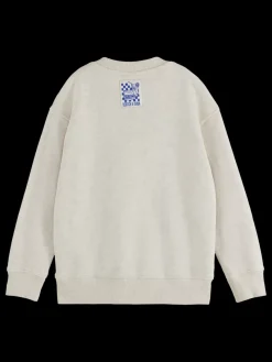 Discount Scotch & Soda REGULAR-FIT LOGO CARRIER CREW EcruMelange
