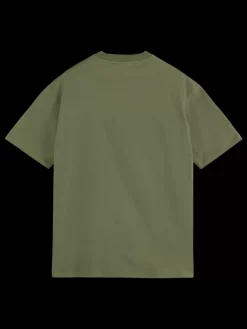 Outlet Scotch & Soda Relaxed fit artwork t-shirt GreenIvy