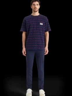 Outlet Scotch & Soda Relaxed fit jacquard t-shirt NightBookcoverDitsy
