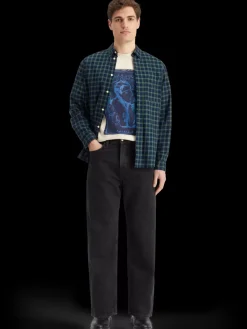 Online Scotch & Soda Relaxed fit lightweight flannel check shirt GreenCheck