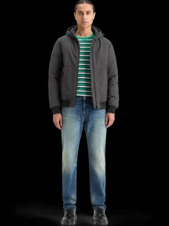 Outlet Scotch & Soda RELAXED FIT STRUCTURE STRIPE T-SHIRT GreenWhiteMultiStripe