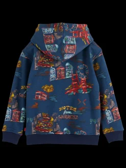 Fashion Scotch & Soda RELAXED-FIT ALLOVER PRINTED HOODIE TravelNotes