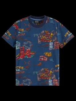 Discount Scotch & Soda Relaxed-fit allover printed t-shirt TravelNotes